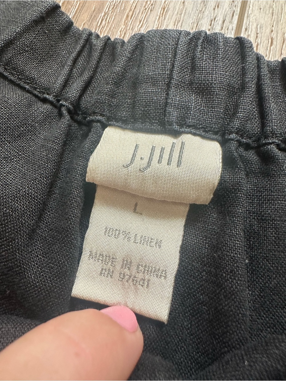J. Jill Linen Short, Women's, Solid Black, Pockets, Neutral, Classic, Large - Picture 3 of 8